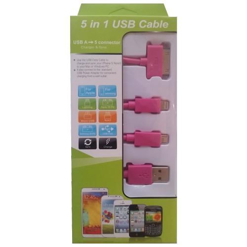 CShop.co.za | Powered by Compuclinic Solutions USB MOBILE DATA CABLE 4 IN 1 PINK KS-2000-PIN