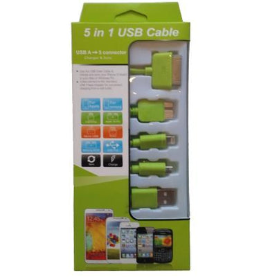 CShop.co.za | Powered by Compuclinic Solutions USB MOBILE DATA CABLE 5 IN 1 LIME KS-2101-LIM