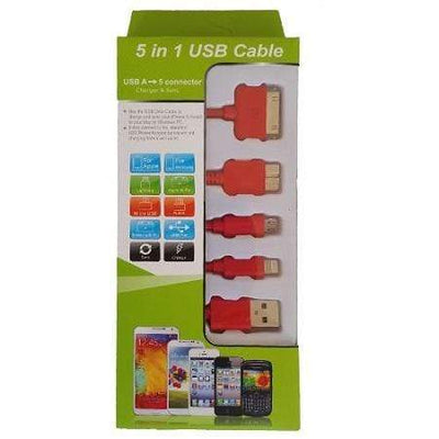 CShop.co.za | Powered by Compuclinic Solutions USB MOBILE DATA CABLE 5 IN 1 RED KS-2101-RED