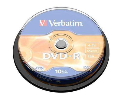 CShop.co.za | Powered by Compuclinic Solutions VERBATIM - 4.7GB DVD-R (16X) - MATT SILVER SPINDLE (BOX OF 10) - 43523 43523