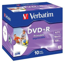 CShop.co.za | Powered by Compuclinic Solutions VERBATIM - 4.7GB DVD+R (16X) - PRINTABLE JEWEL CASE (PACK OF 10) - 43508 43508