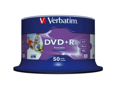 CShop.co.za | Powered by Compuclinic Solutions VERBATIM - 4.7GB DVD+R (16X) - PRINTABLE NO ID SPINDLE (PACK OF 50) - 43512 43512